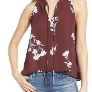 ASTR the Label burgundy floral sleeveless blouse. Size small.